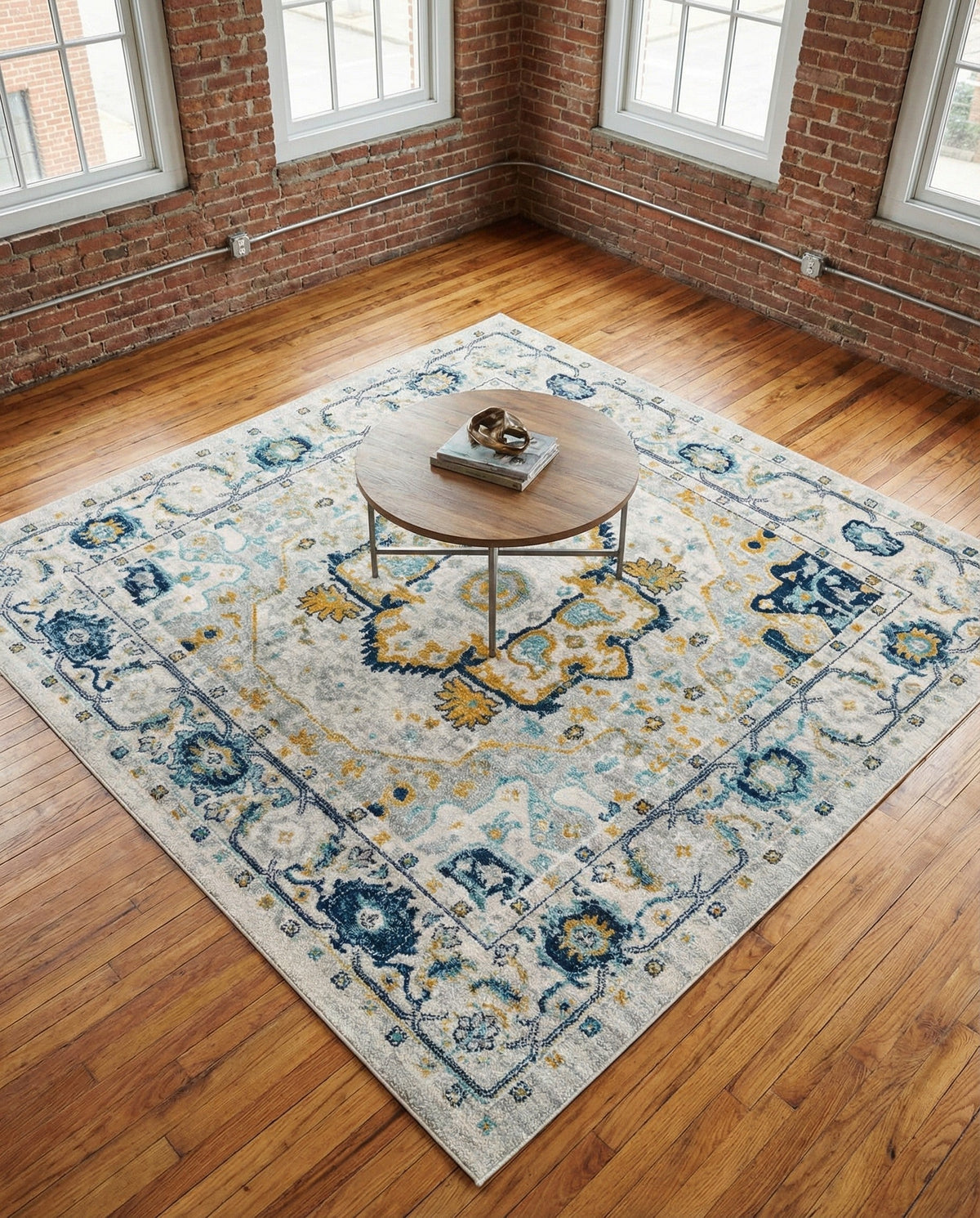 Parisian Elegance Collection Area Rug - Versailles (Gray) Square Gray  lifestyle 42