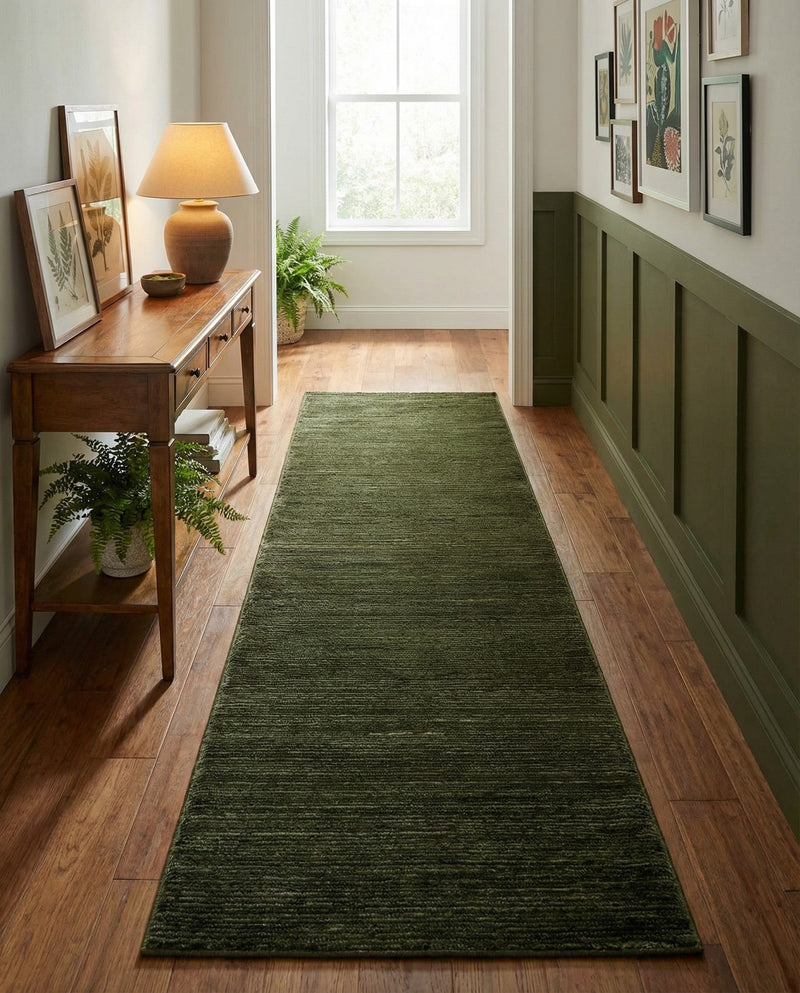 Bloomsbury Elegance Collection Area Rug -  Kensington (Green) Runner Green  lifestyle 75