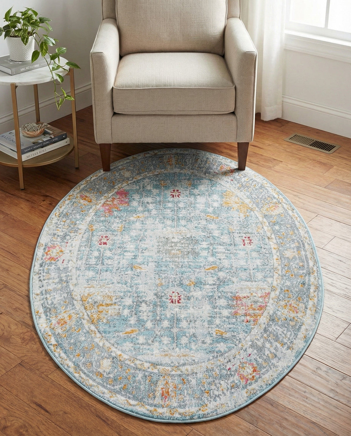 Arcadia Rugs Collection Area Rug -  Olympus Oval Blue  lifestyle 136