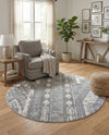 Cascade Range Collection Area Rug - Hood (Gray) Round Gray  lifestyle 75