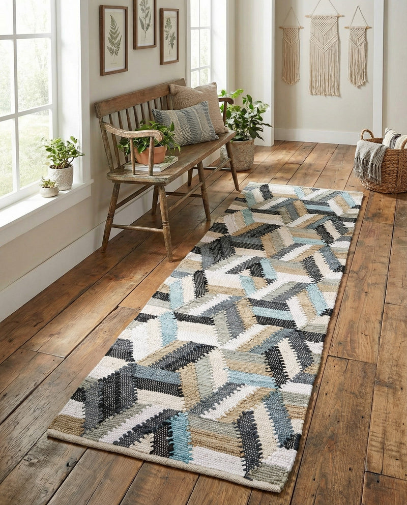 Thar Cotton Collection Area Rug -  Cochin Runner Blue  lifestyle 33
