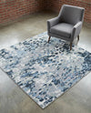 Aegean Elegance Washables Collection Area Rug -  Andros Square Gray Navy Green  lifestyle 73