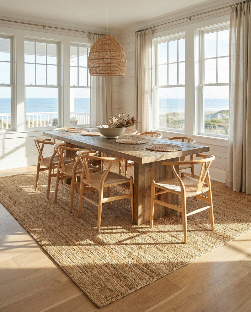 Woven Seaside Elegance Collection Area Rug - Coastline Rectangle Natural  lifestyle 11
