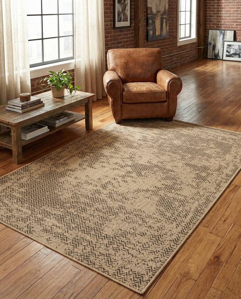 Sahara Sands Collection Area Rug -  Tanis Rectangle Natural  lifestyle 5