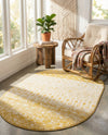 Mediterranean Lattice Collection Area Rug -  Casablanca (Ivory and Yellow) Oval Ivory and Yellow  lifestyle 62
