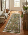 Persian Elegance Collection Area Rug -  Kerman (Green) Runner Green  lifestyle 55