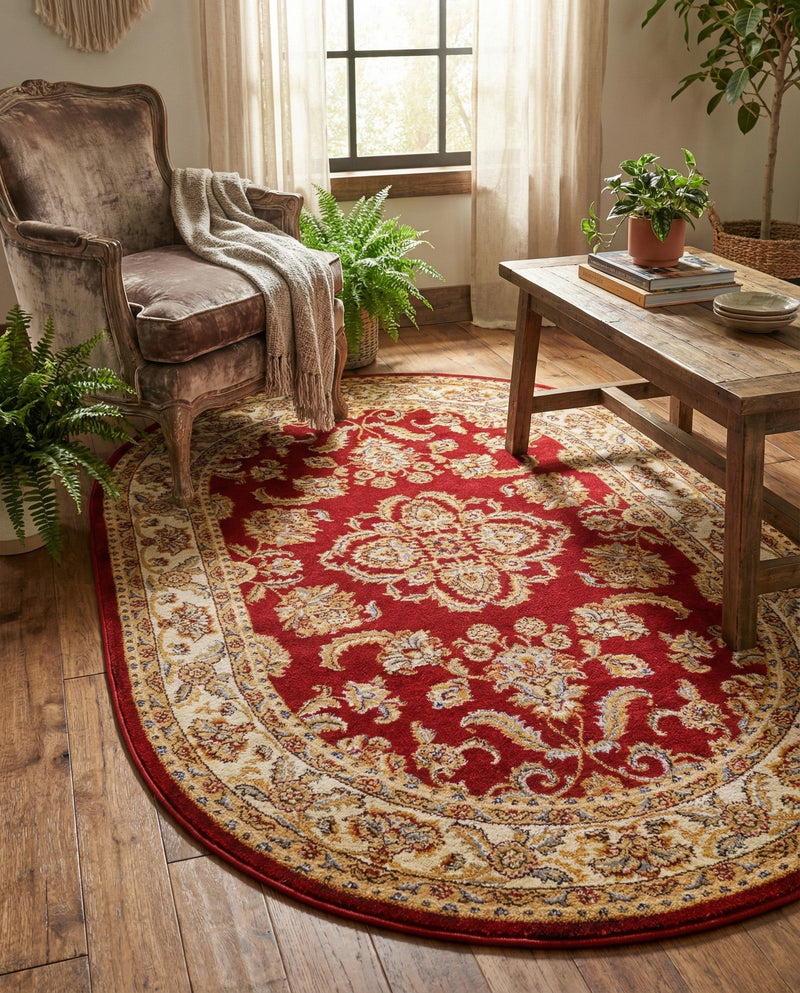 Jaipur Elegance Collection Area Rug -  Jantar Oval Red  lifestyle 45