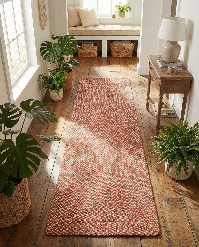 Highland Woven Jute Collection Area Rug - Glenmore (Rust Red) Runner Rust Red  lifestyle 63
