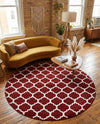 Lattice Gardens Collection Area Rug -  Bloomfield (Dark Terracotta) Round Dark Terracotta  lifestyle 57