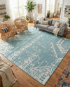 Desert Nomad Terrace Collection Area Rug - Sahara (Light Aqua) Square Light Aqua  lifestyle 75