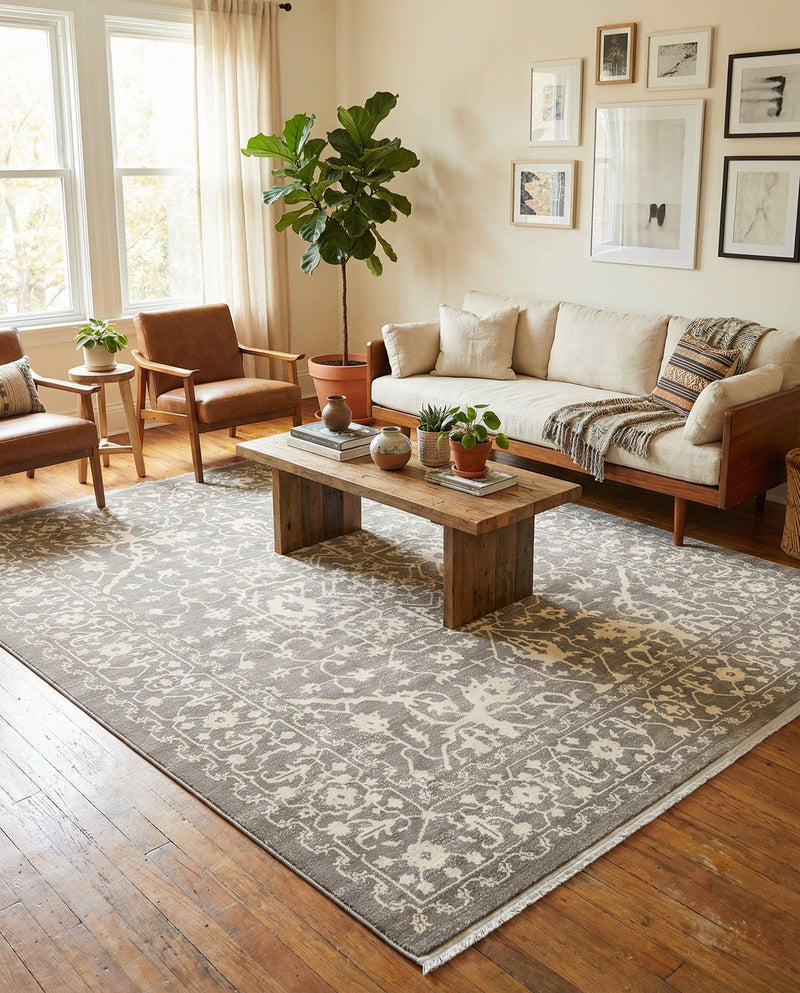 Rustic Charm Revival Collection Area Rug - Farmstead Rectangle Light Gray  lifestyle 24