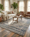 Savannah Threads Collection Area Rug - Sahara Rectangle Blue  lifestyle 28