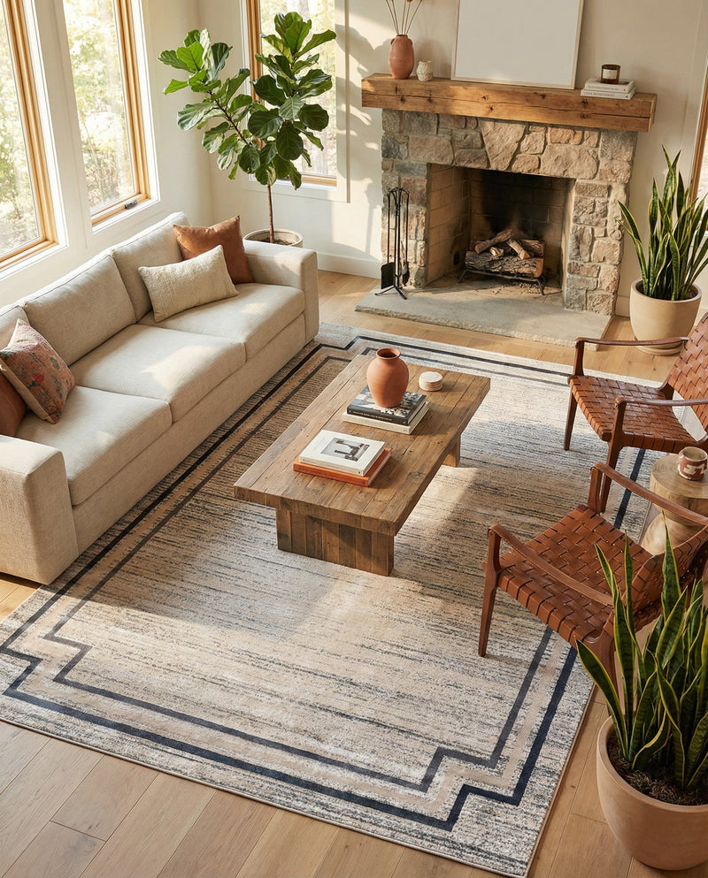 Serenity Sands Collection Area Rug -  Hushhaven Rectangle Gray  lifestyle 15