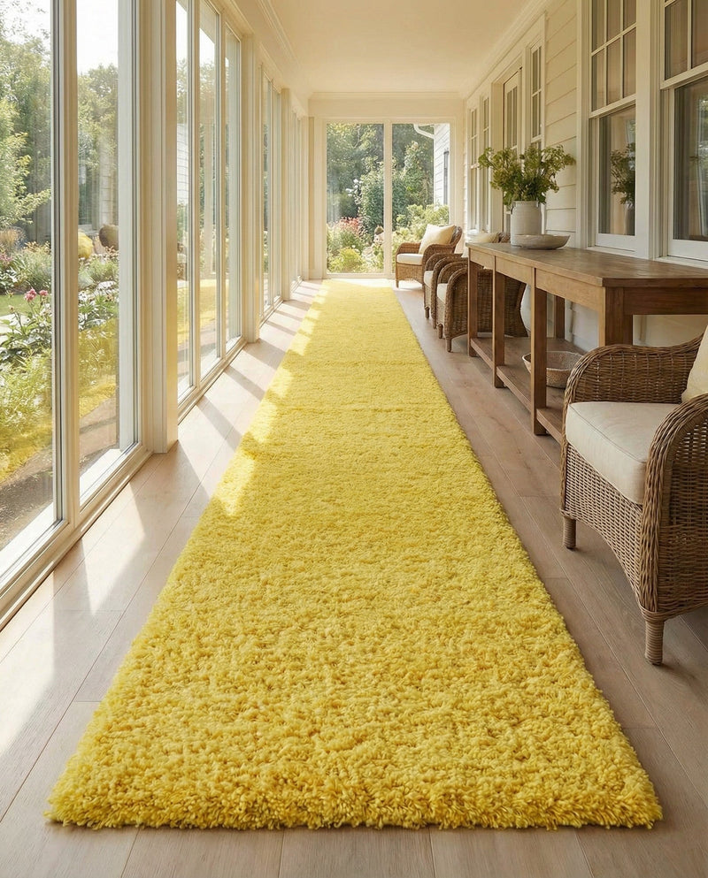 Plush Oasis Collection Area Rug - Serenity (Tuscan Sun Yellow) Runner Tuscan Sun Yellow  lifestyle 58