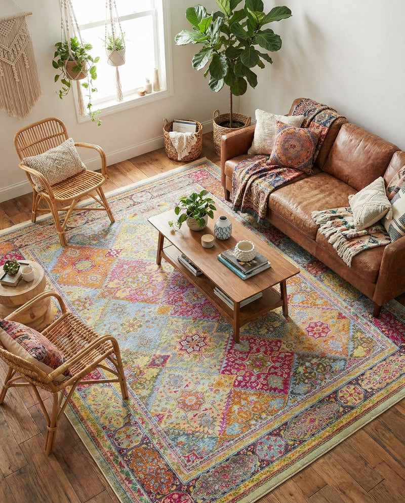 Caribbean Breeze Collection Area Rug -  Grenada Rectangle Multi  lifestyle 5