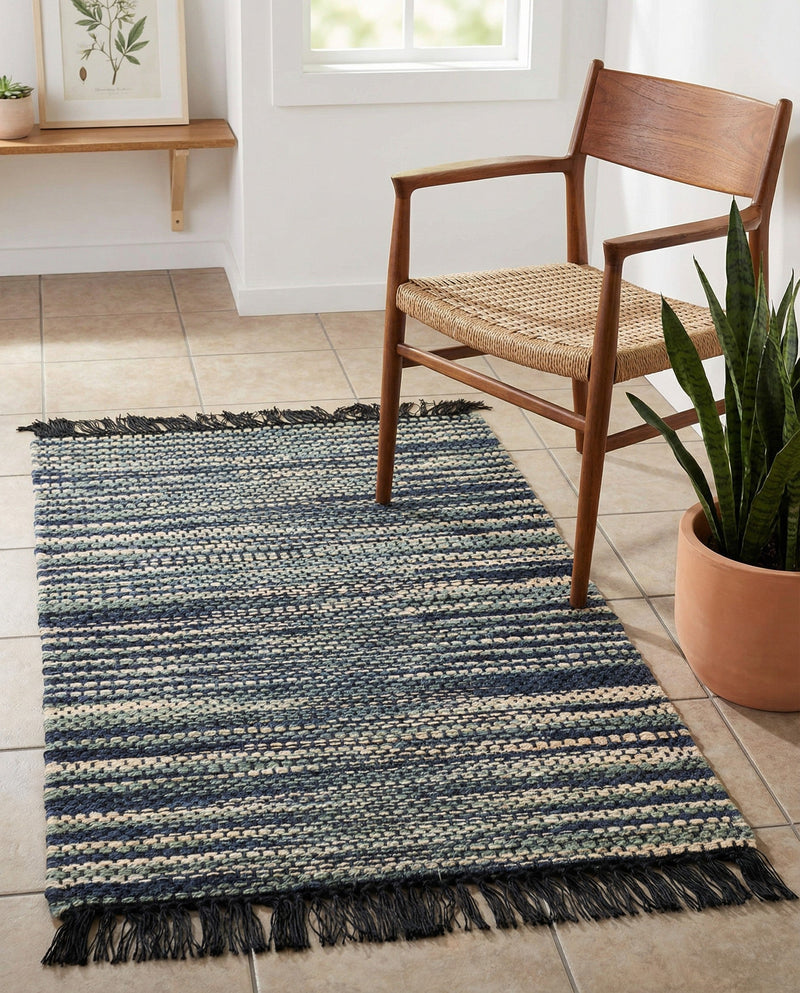 Savannah Jute Collection Area Rug - Nantucket Rectangle Green and Ivory  lifestyle 41
