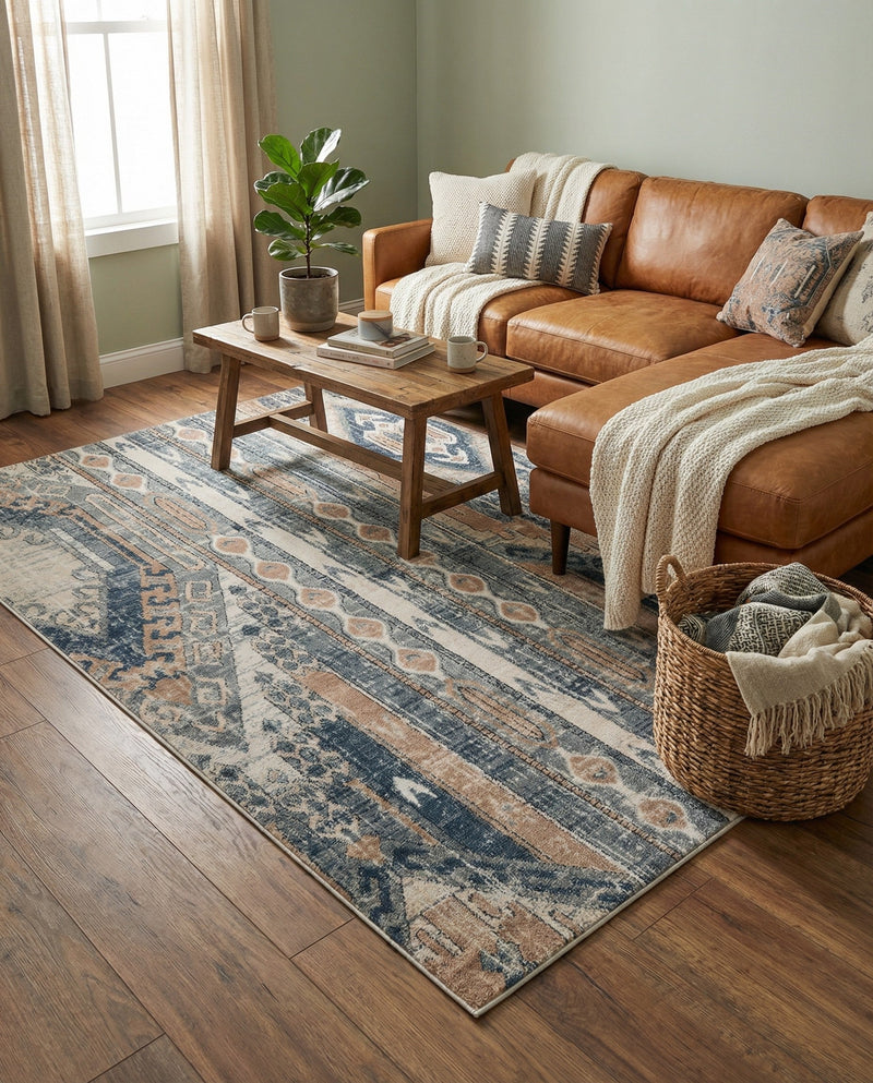 Cascade Range Collection Area Rug - Hood (Navy Blue) Rectangle Navy Blue  lifestyle 31