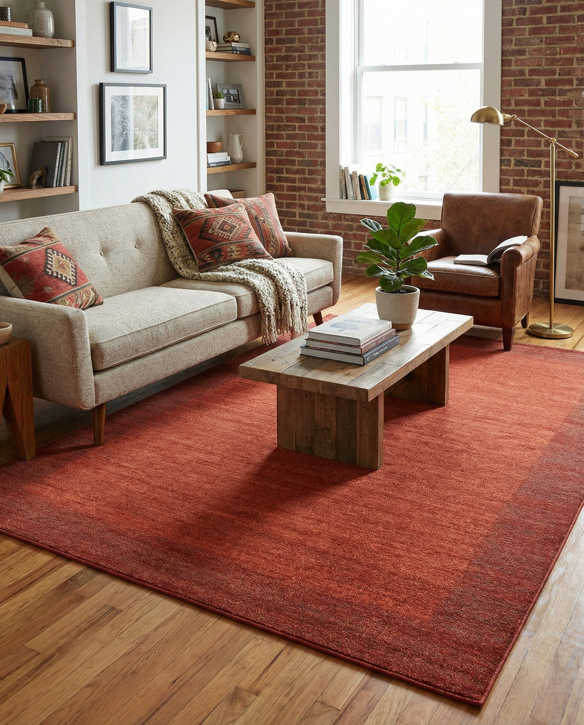 Studio Haven Collection Area Rug -  Conservatory (Terracotta) Rectangle Terracotta  lifestyle 15
