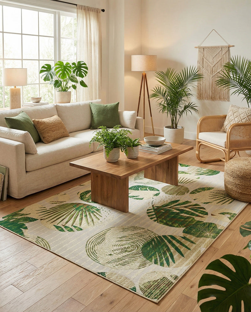 Seaside Blooms Collection Area Rug -  Ivy Rectangle Green  lifestyle 21