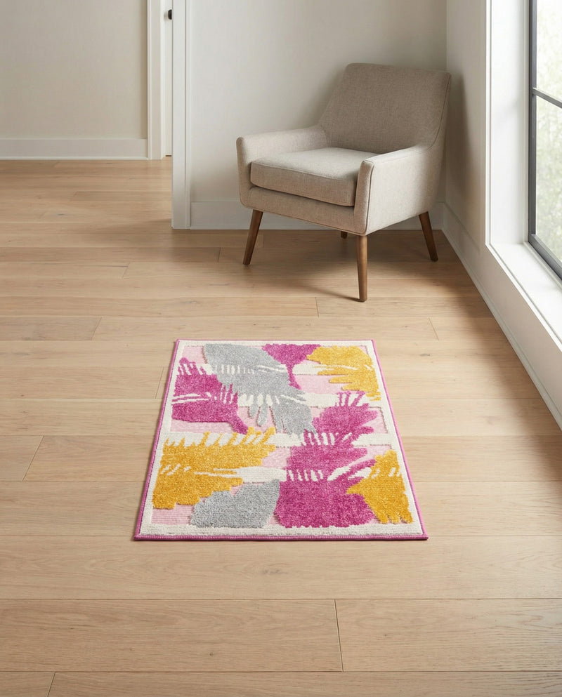 Bahama Breeze Outdoor Collection Area Rug -  CatCay Rectangle Pink  lifestyle 40