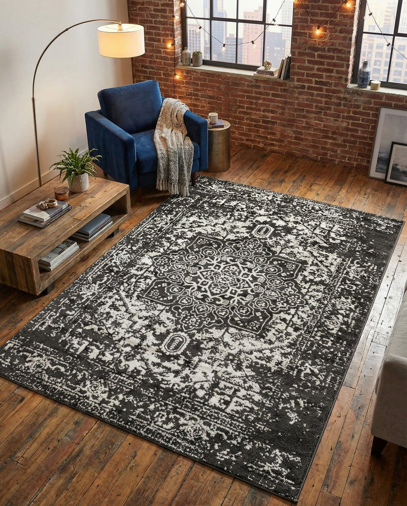 Georgetown Rugs Collection Area Rug - Dupont (Dark Gray) Rectangle Dark Gray  lifestyle 13