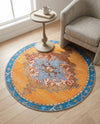 Heritage Elegance Collection Area Rug -  Winterthur (Orange) Round Orange  lifestyle 71