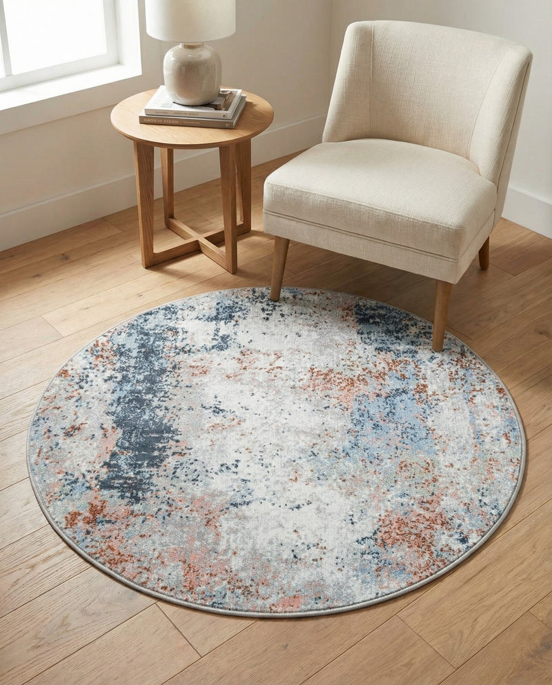 Aegean Elegance Washables Collection Area Rug -  Ithaca Round Multi  lifestyle 60