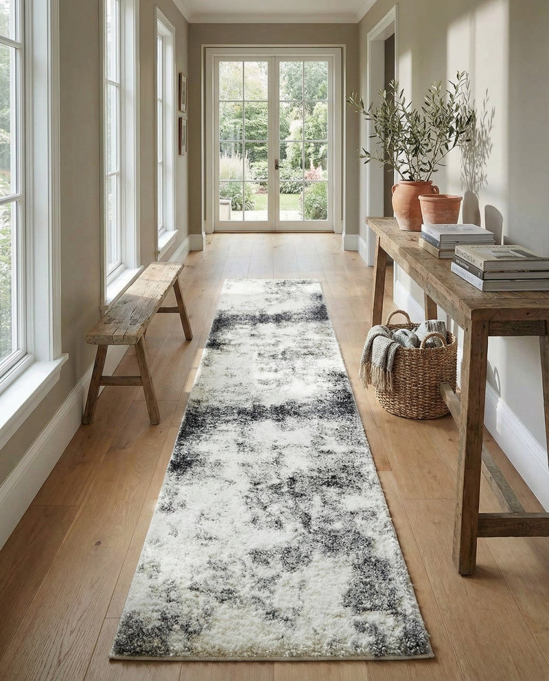 Cozy Haven Shag Collection Area Rug -  Tranquility (Pebble Gray) Runner Pebble Gray  lifestyle 49