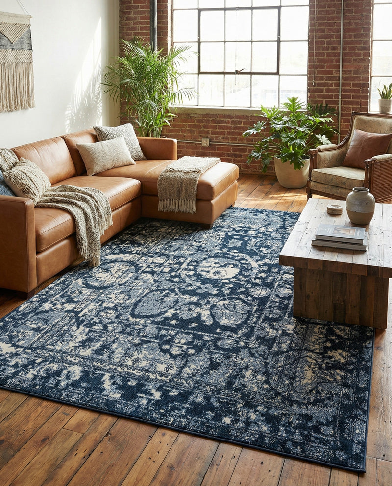 Horizon Collection Area Rug -  Zenith Rectangle Blue  lifestyle 18