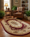 Versailles Elegance Collection Area Rug -  Louveciennes (Red) Oval Red  lifestyle 50