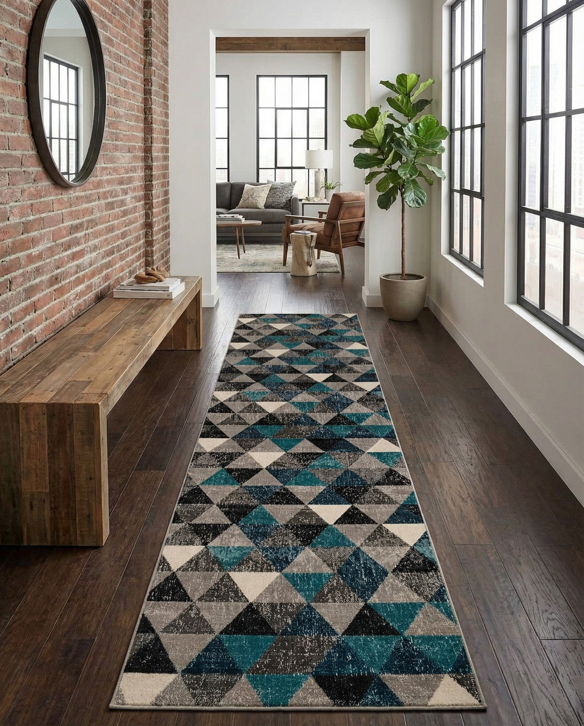 Seville Elegance Collection Area Rug -  Malaga Runner Gray  lifestyle 85