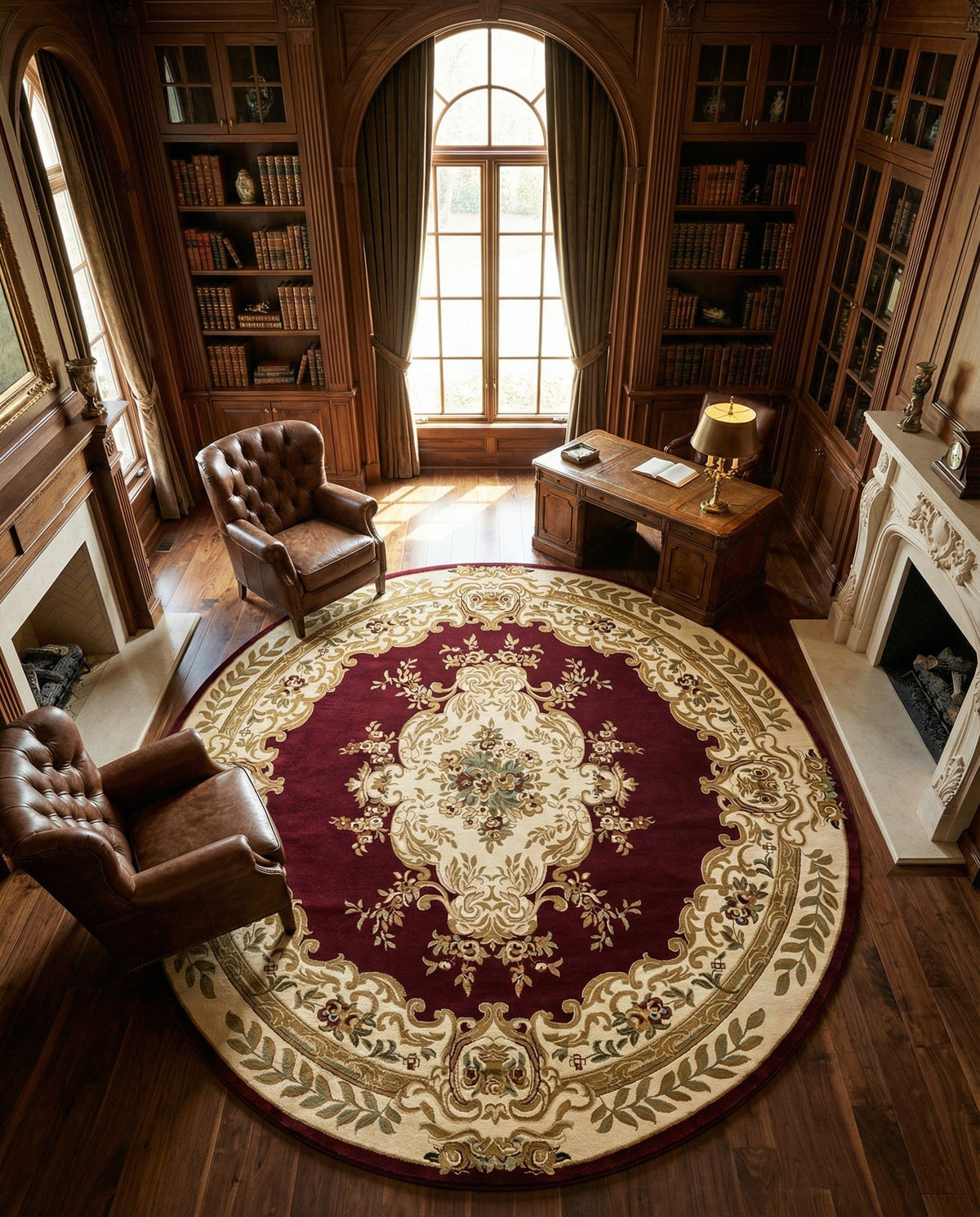 Versailles Elegance Collection Area Rug -  Vincennes Round Red  lifestyle 83