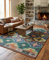Savannah Threads Collection Area Rug - Greenwich Rectangle Multi  lifestyle 18