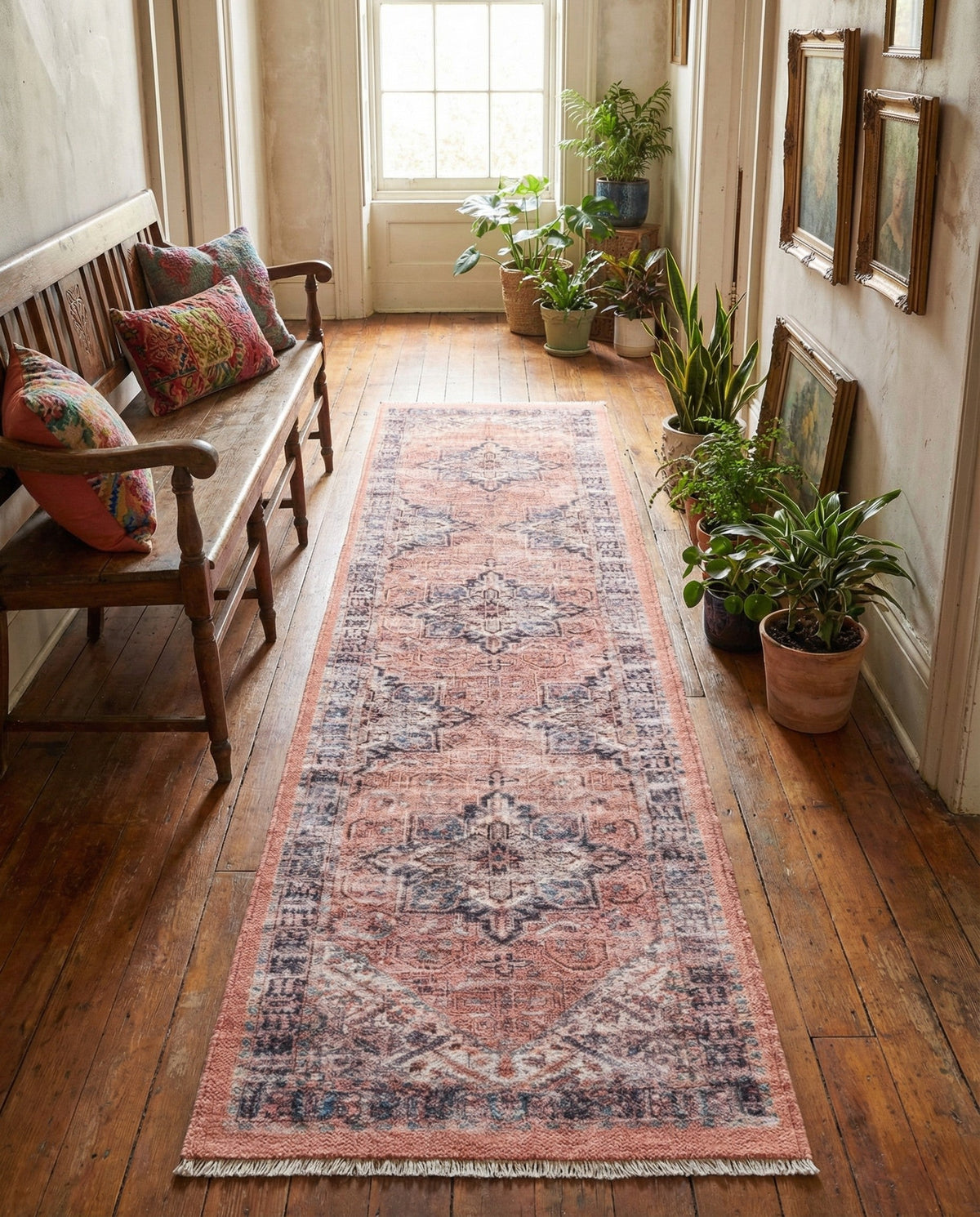 Bazaar Chic Collection Area Rug -  Chefchaouen Runner Salmon Pink  lifestyle 50