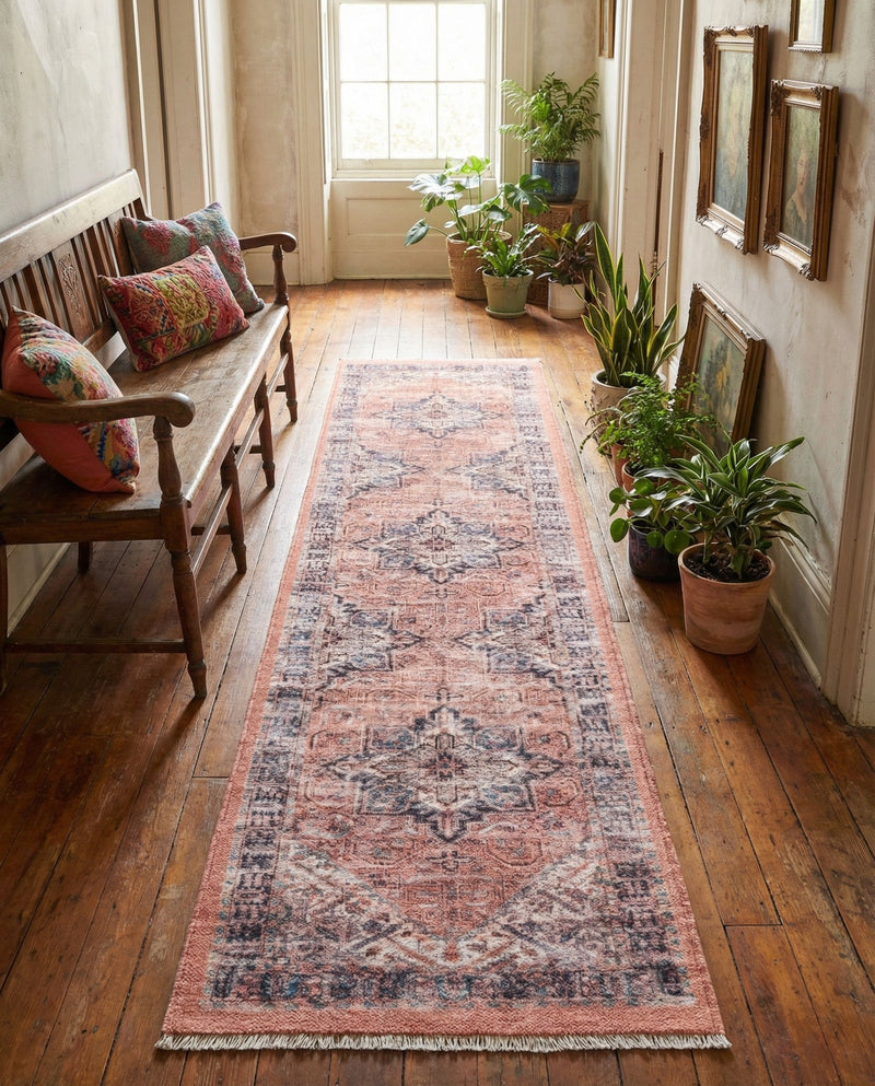 Bazaar Chic Collection Area Rug -  Chefchaouen Runner Salmon Pink  lifestyle 50