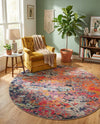 Colorburst Oasis Collection Area Rug -  Prism Round Multi  lifestyle 52