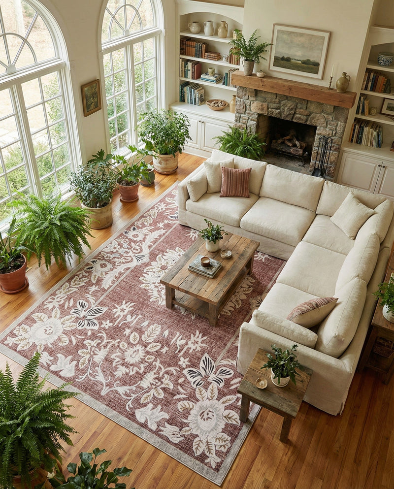 Heritage Harbor Collection Area Rug -  Seabreeze Rectangle Dusty Rose  lifestyle 15