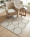 Trellis Mosaic Collection Area Rug - Arborville (Ivory) Square Ivory  lifestyle 65