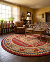Persian Elegance Collection Area Rug -  Zanjan Round Red  lifestyle 40
