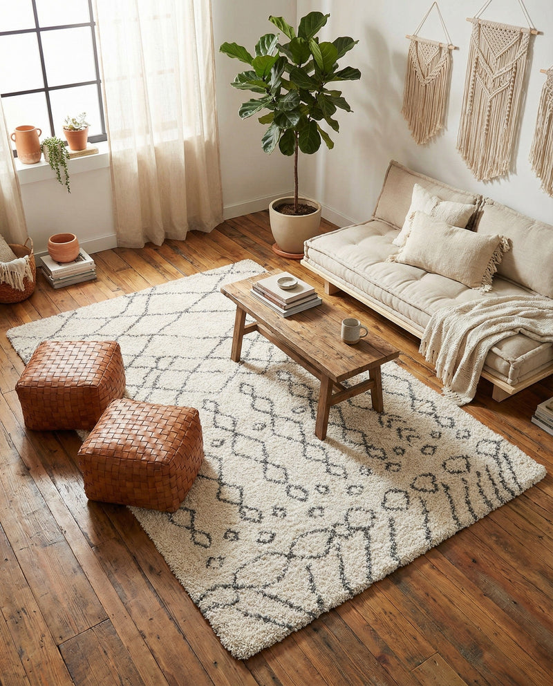 Casablanca Comfort Collection Area Rug -  Fez Rectangle Pure Ivory  lifestyle 28