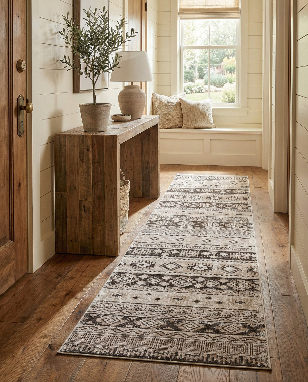 Geneva Terrace Collection Area Rug - Montreux Runner Beige  lifestyle 99