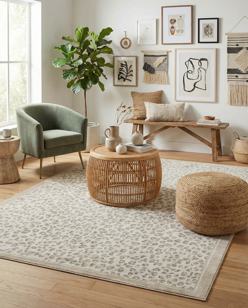 Savannah Sojourn Collection Area Rug - Serengeti Rectangle Ivory  lifestyle 14