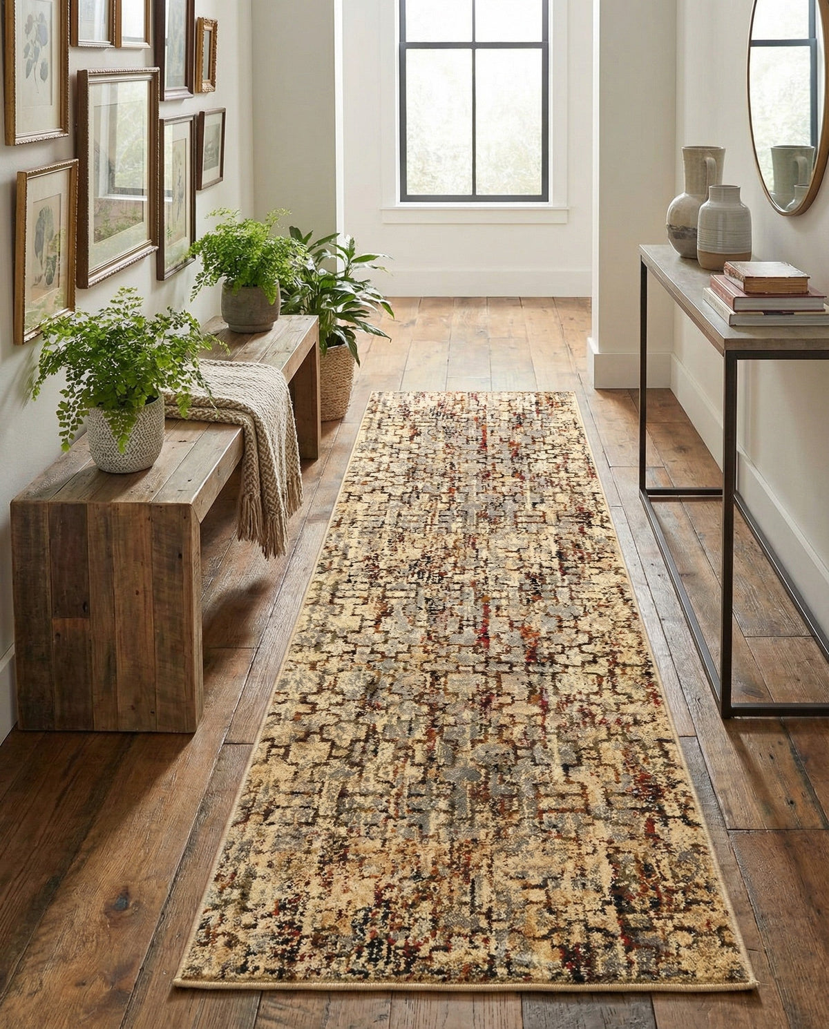 Neptune Elegance Collection Area Rug -  Proteus Runner Beige Cream  lifestyle 118