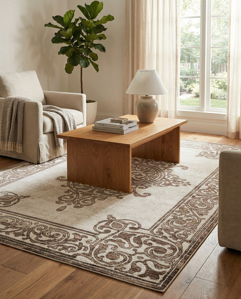 Sanctuary Retreat Collection Area Rug - Haven Rectangle Chocolate Brown  lifestyle 40