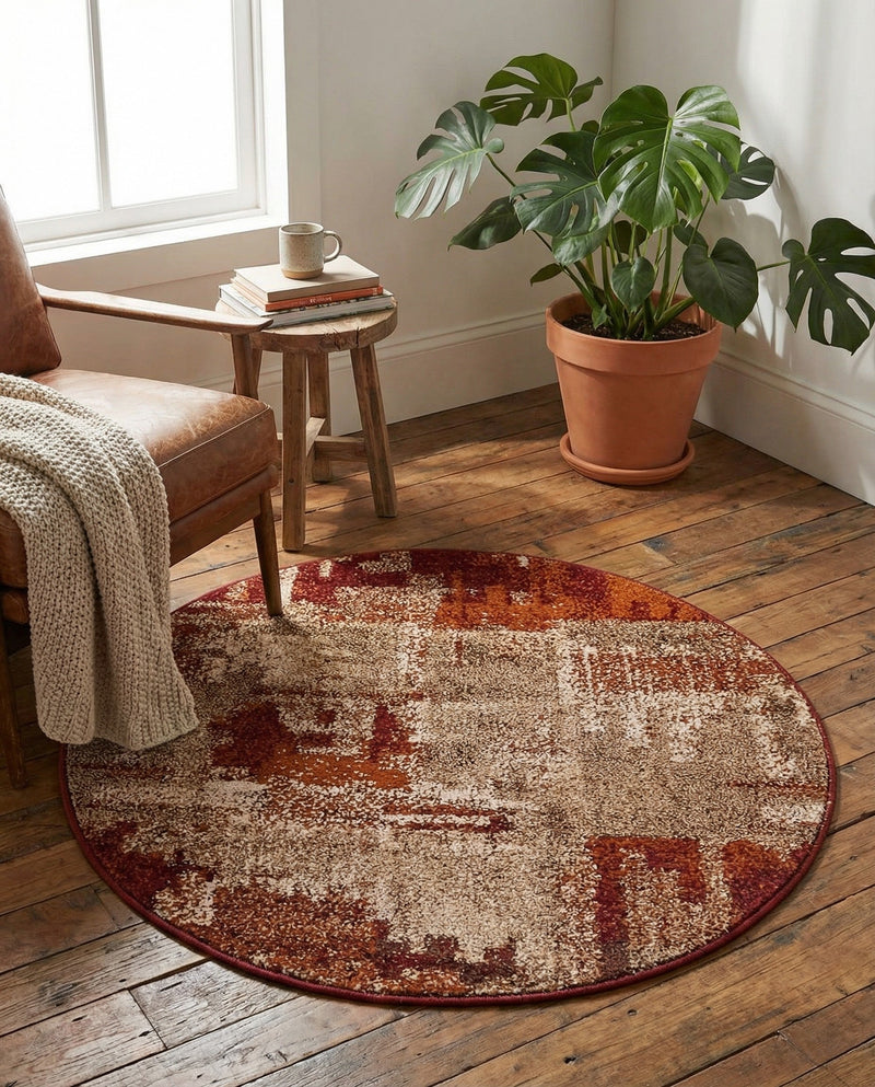 Autumn Meadow Collection Area Rug -  Goldentwine Round Multi  lifestyle 33