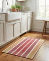 Seaside Stripes Collection Area Rug -  Coral Rectangle Peach and Salmon  lifestyle 25