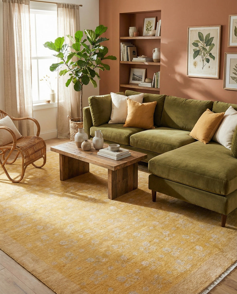 Bazaar Chic Collection Area Rug - Marrakech Rectangle Yellow  lifestyle 10