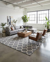 Lattice Gardens Collection Area Rug -  Bloomfield (Dark Gray) Rectangle Dark Gray  lifestyle 13