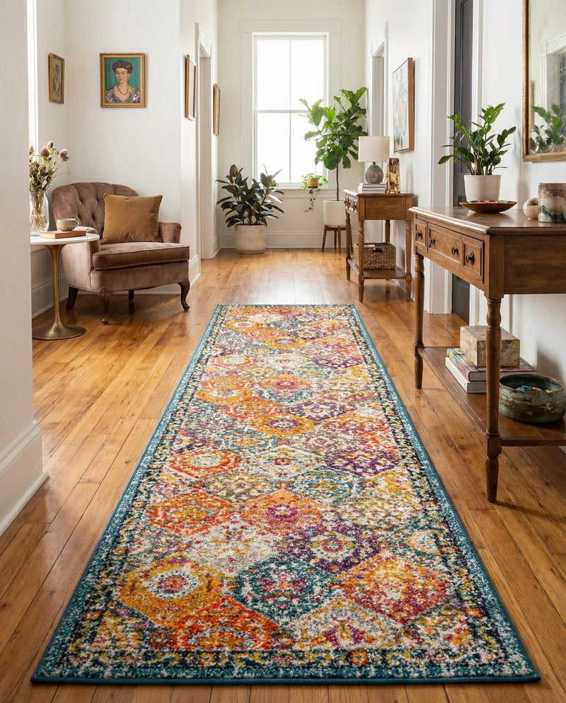 Brighton Terrace Collection Area Rug -  Rottingdean (Multi) Runner Multi  lifestyle 74