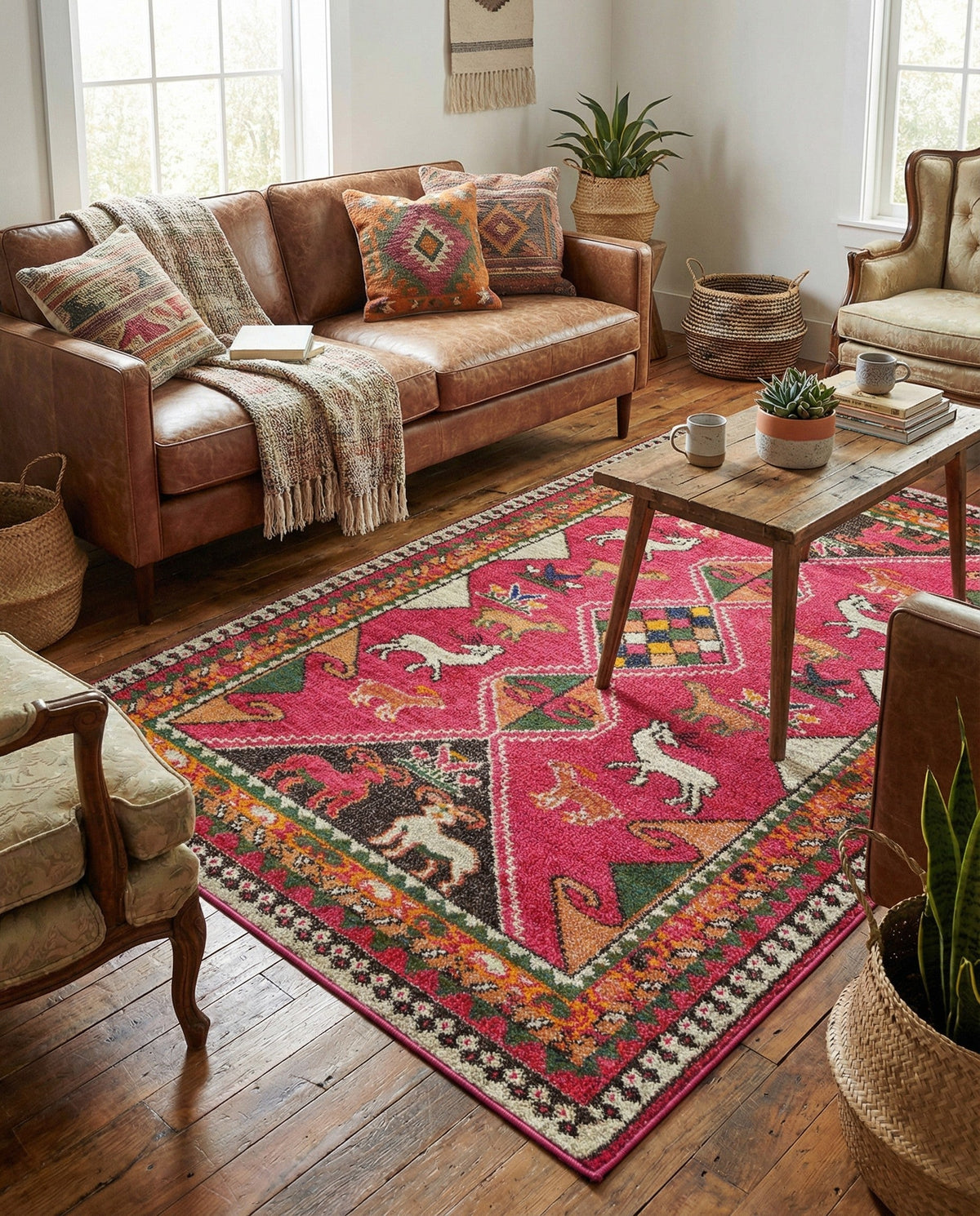 Sedona Vista Collection Area Rug -  Nolina Rectangle Pink  lifestyle 45